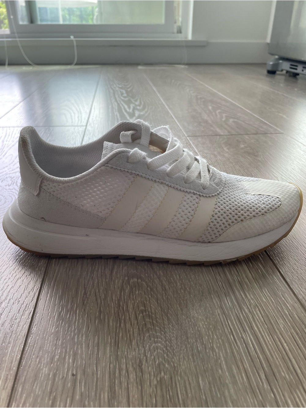 adidas Women's White and Gum-Trim Runner Sneaker